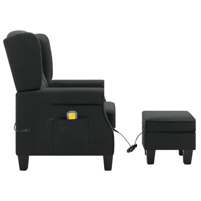 vidaXL masāžas krēsls ar kāju soliņu, tumši pelēks audums