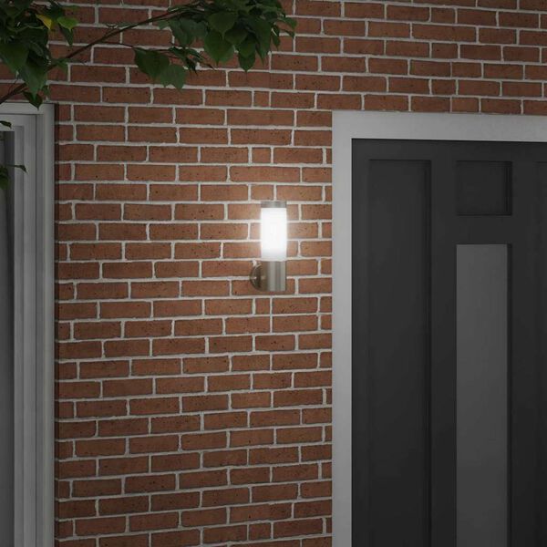 vidaXL Āra sienas lampa Sudraba 12 x 7.5 x 27 cm Nerūsējošs tērauds