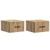 vidaXL Sienā stiprināms nakts skapis ar atvilktni 2 pcs Artisan Ozols