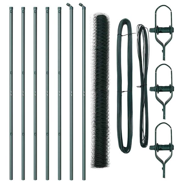 vidaXL Žoga āķis Zaļa 10 x 1,5 m (50 mm acu izmērs) Tērauds un PVC