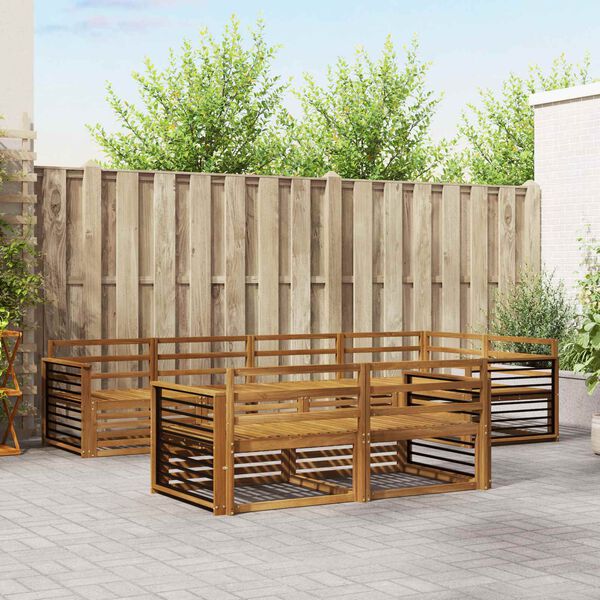 vidaXL Āra dīvānu komplekts 7 pcs Dabiska Cietā akācijas koks