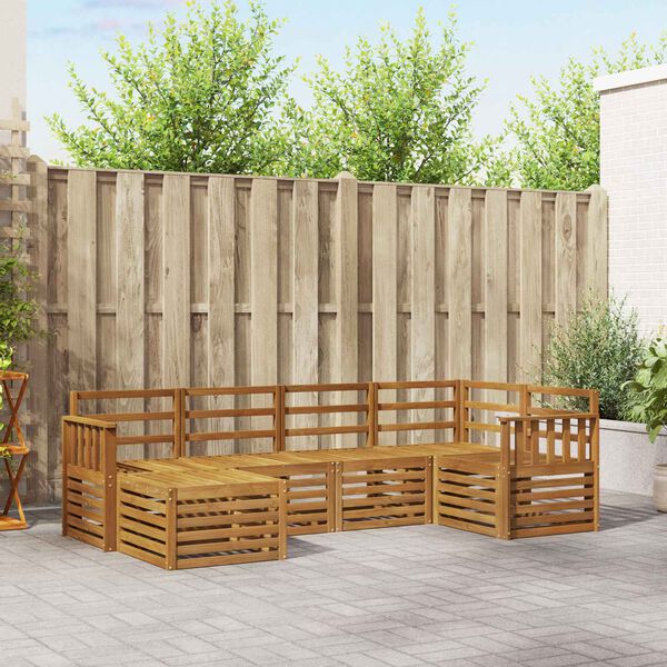 vidaXL Dīvāna komplekti 6 pcs Dabiska Cietā akācijas koks