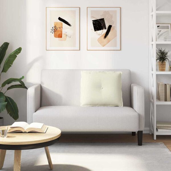 vidaXL Atpakaļ spilvens Krēmkrāsa 60 x 50 cm Korduroja audums