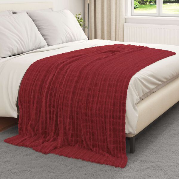 vidaXL Pleds Bordo sarkans 200 x 150 cm Flīss