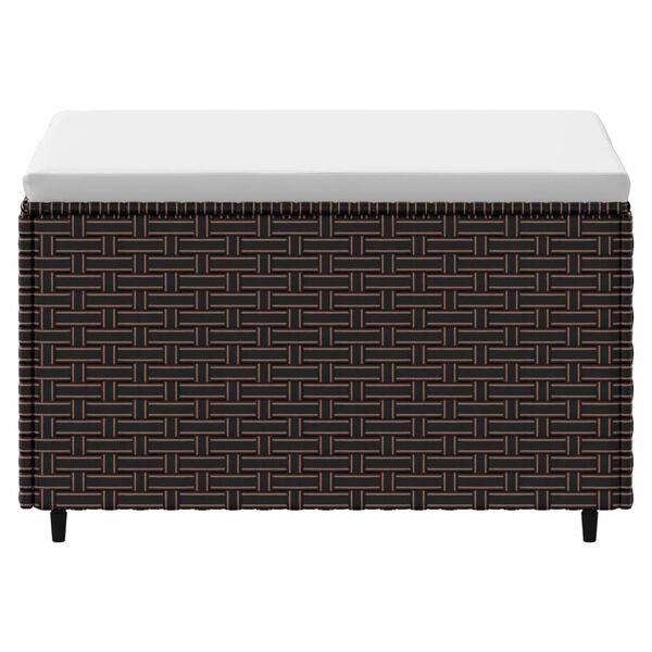 vidaXL dārza kāju soliņi ar spilveniem, 2 gab., brūna PE rotangpalma