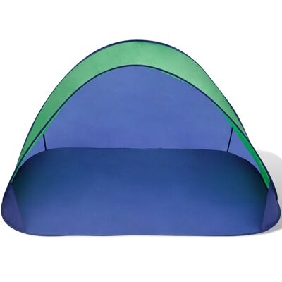 vidaXL pludmales telts, saliekama, zaļa