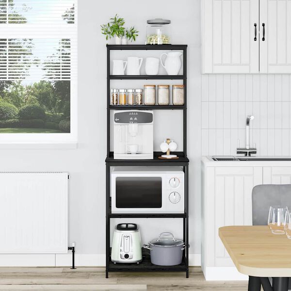 vidaXL Virtuves plaukts Melns ozolkoks 60 x 40 x 168 cm