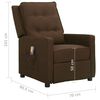 vidaXL masāžas krēsls, paceļams, tum&scaron;i brūns audums