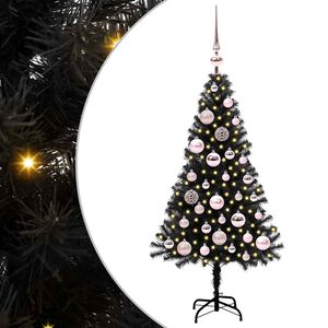 vidaXL Ziemassvētku eglīte Melna 120 cm PVC