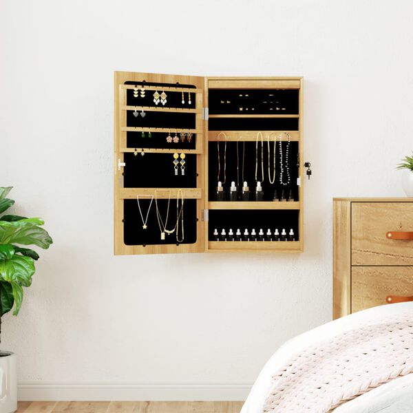 vidaXL sienas rotaslietu skapītis ar LED