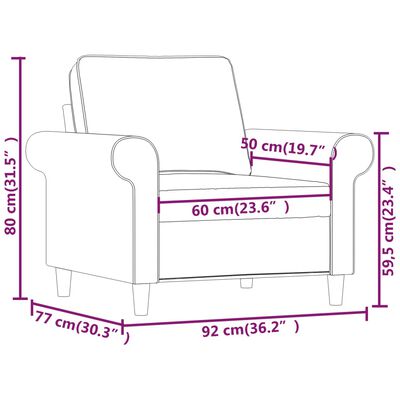 vidaXL atpūtas krēsls, gaiši pelēks, 60 cm, audums