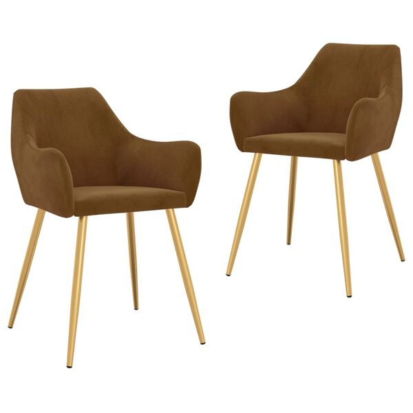 vidaXL virtuves krēsli, 2 gab., brūns samts