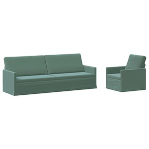 vidaXL Dīvānu komplekts 2 pcs Jūras zaļa Samts