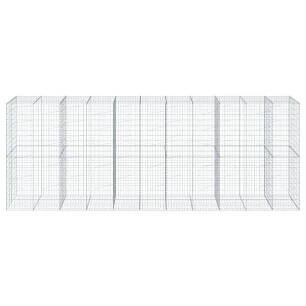 vidaXL gabiona grozs ar vāku, 550x100x200 cm, cinkota dzelzs