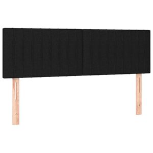 vidaXL gultas galvgaļi, melns, 144x5x78/88 cm, audums