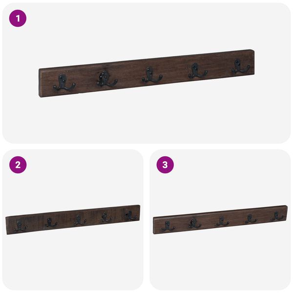 vidaXL Vezums Brūna 60 x 7 x 8 cm Cietais atjaunotais koks