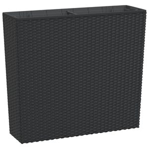 vidaXL puķu kaste ar izņemamu ieliktni, pelēka, 12/44L, PP rotangpalma