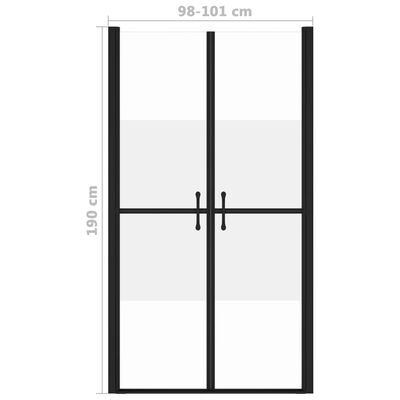 vidaXL dušas durvis, (98-101)x190 cm, ESG, pusmatētas
