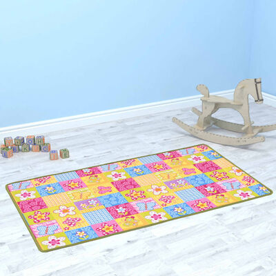 vidaXL rotaļu paklājs, 133x180 cm, ar tauriņiem, audums