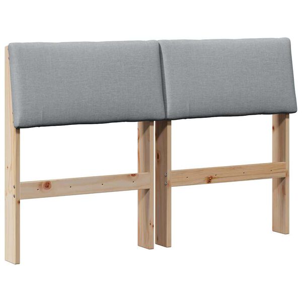 vidaXL Mīkstināts gultas galvgalis Gai&scaron;i pelēks 120 cm