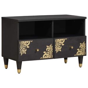 vidaXL Televizora skapī&scaron;a Melna 70 x 33 x 46 cm Cieta mango koksne