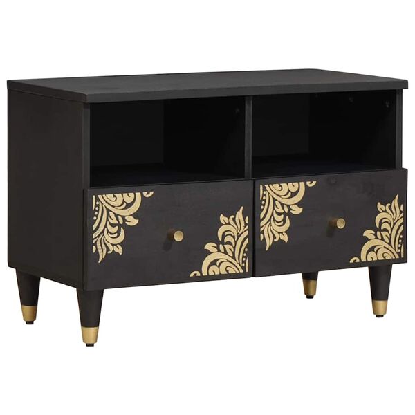 vidaXL Televizora skapī&scaron;a Melna 70 x 33 x 46 cm Cieta mango koksne