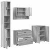 vidaXL Vannas istabas mēbeļu komplekts ar plauktu 4 pcs Pelēks Sonoma
