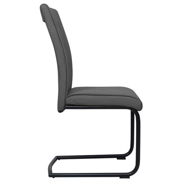 vidaXL konsoles virtuves krēsli, 2 gab., tum&scaron;i pelēks audums