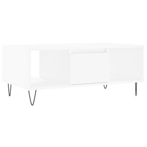 vidaXL kafijas galdiņ&scaron;, balts, 90x50x36,5 cm, inženierijas koks