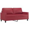 vidaXL divvietīgs dīvāns, vīnsarkans, 140 cm, mākslīgā āda