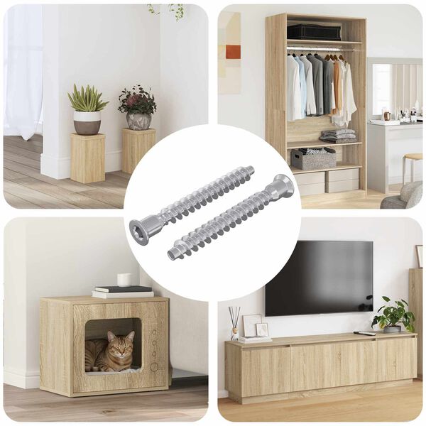 vidaXL Stiprinājumu skrūves 2 pcs Sudraba &Oslash;7 x 58 mm Metāls