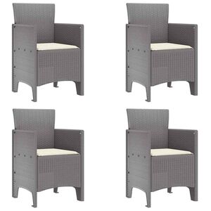 vidaXL Dārza krēsls 4 pcs Gai&scaron;i pelēks 53 x 49 x 85 cm Polipropilēns
