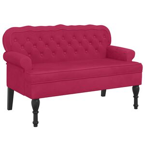 vidaXL sols ar atzveltni, vīnsarkans, 119,5x64,5x75 cm, samts