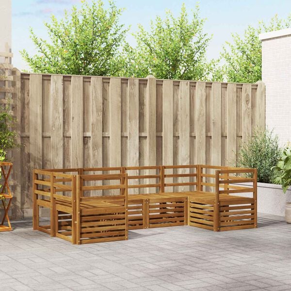 vidaXL Dīvāna komplekti 6 pcs Dabiska Cietā akācijas koks