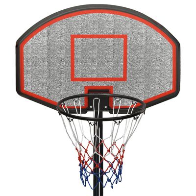 vidaXL basketbola vairogs, melns, 282-352 cm, polietilēns