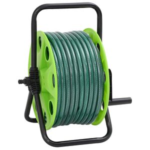 vidaXL &scaron;ļūtenes spole ar stiprinājuma komplektu, 0,5", 20 m, PVC