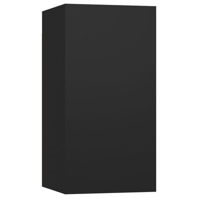 vidaXL 4-daļīgs TV plauktu komplekts, melns, skaidu plāksne