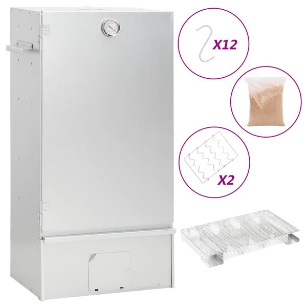 vidaXL kūpinātava ar aukstās kūpinā&scaron;anas funkciju, cinkots tērauds