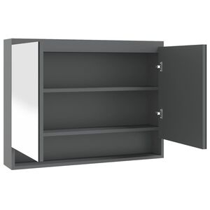 vidaXL vannasistabas skapītis ar spoguli, 80x15x60 cm, pelēks, MDF