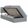 vidaXL LED uzglabā&scaron;anas gulta ar matraci Gai&scaron;i pelēka 90 x 190 cm