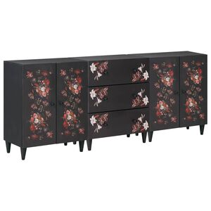 vidaXL Uzglabā&scaron;anas skapji 3 gab. 180 x 33 x 75 cm Cieta mango koksne