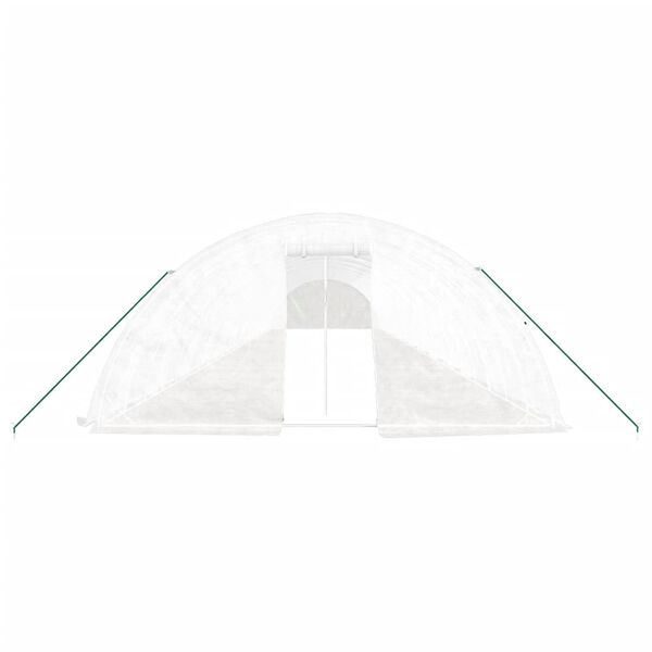 vidaXL siltumnīca ar tērauda rāmi, balta, 120 m&sup2;, 24x5x2,3 m