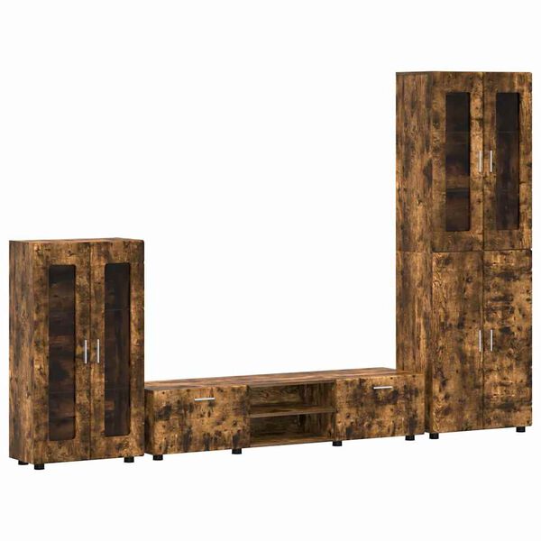 vidaXL TV skapī&scaron;u komplekts FLORIN Dūmaka ozols Inženierijas koks