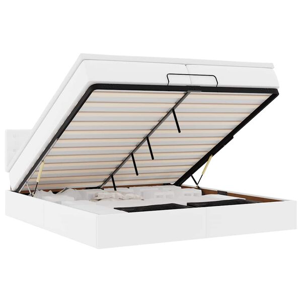 vidaXL Osmaņu gultas rāmis ar matrača tīri balts 200x200cm