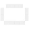 vidaXL Televizora skapī&scaron;a 8 pcs Balts