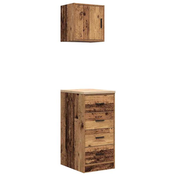 vidaXL garāžas skapji, 2 gab., veci dēļi, inženierijas koks