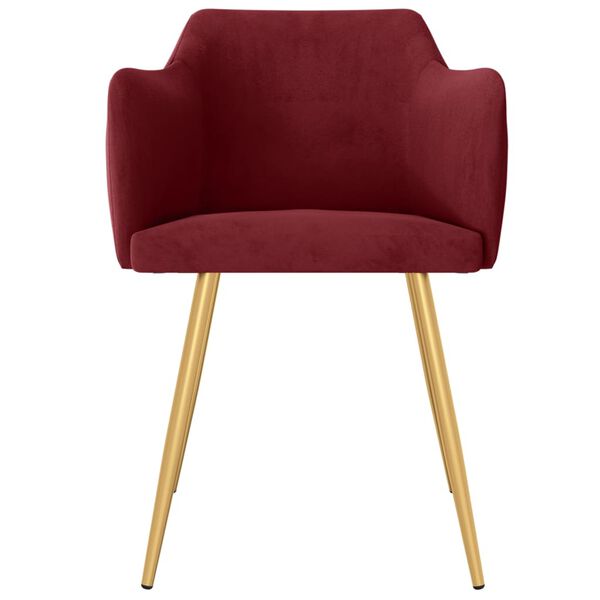 vidaXL virtuves krēsli, 4 gab., vīnsarkans samts