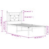 vidaXL gultas rāmis ar galvgali, melns metāls, 80x200 cm
