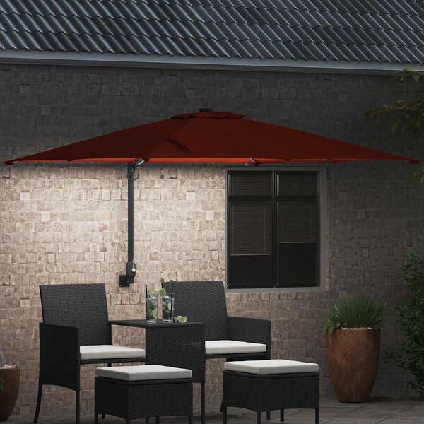 vidaXL Dārza parasols Sarkanbrūns 248.5 x 247.5 x 160 cm audums