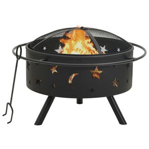 vidaXL ugunskura vieta ar kruķi, 76 cm, XXL izmērs, tērauds